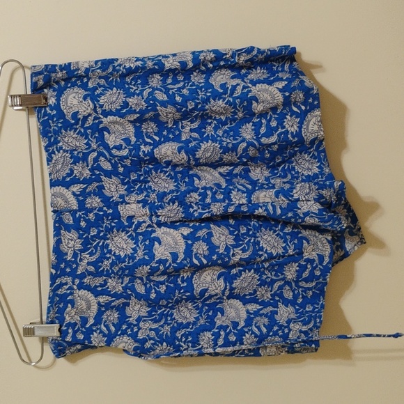 Zara Vibrant Blue Floral Patterned Pareo Short Size L - Picture 5 of 14